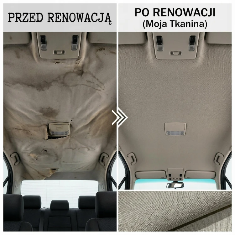 Tkanina T543 – przykładowe zastosowanie na podsufitce