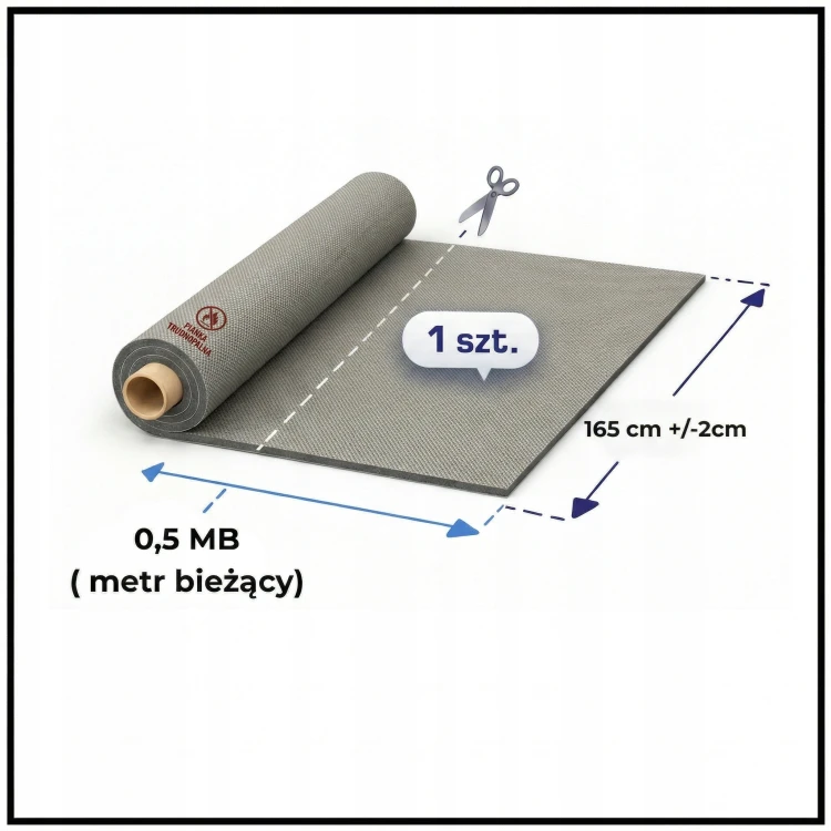 T543 – jedna sztuka to 0,5 mb materiału o szerokości 165 cm