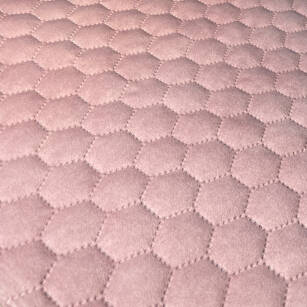 Tkanina Plusz Pikowany różowy plastry miodu