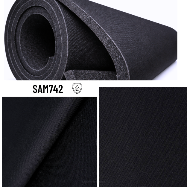 Tkanina samochodowa na podsufitkę – czarna, pianka 8 mm | SAM742