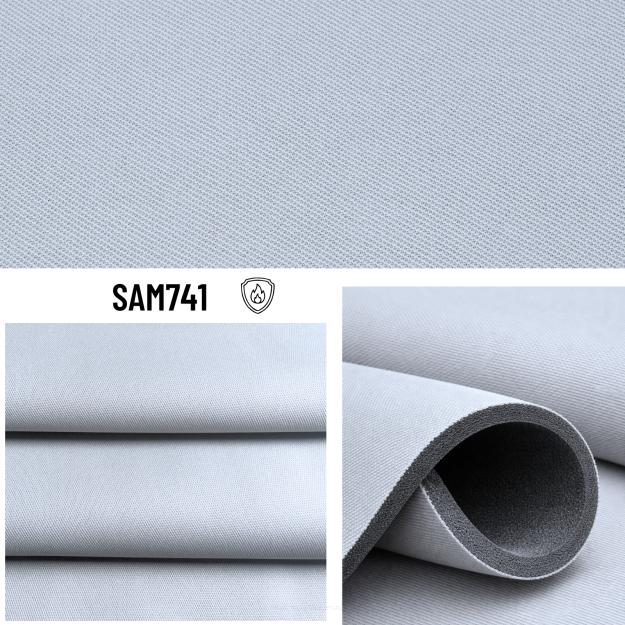 Tkanina samochodowa na podsufitkę – jasny szary, pianka 8 mm | SAM741